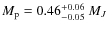 $ M_{\rm p} = 0.46 ^{\rm + 0.06 }_{- 0.05}~M_J$