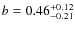 $ b = 0.46^{\rm + 0.12 }_{- 0.21 } $