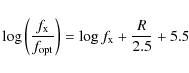\begin{displaymath}\log\left(\frac{f_{\rm x}}{f_{\rm opt}}\right)=\log f_{\rm x}+\frac{R}{2.5}+5.5
\end{displaymath}