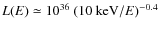$L(E) \simeq
10^{36}~(10~{\rm keV}/E)^{-0.4}$