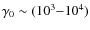 $\gamma_0 \sim (10^3{-}10^4)$