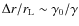 $\Delta r/r_{\rm L} \sim
\gamma_0/\gamma$