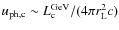 $u_{\rm ph, c} \sim L_{\rm c}^{\rm GeV}/(4\pi r_{\rm L}^2 c)$