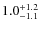 $1.0^{\rm +1.2}_{-1.1}$