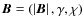 ${\mbox{\boldmath$B$\unboldmath }}=(\left\vert{\mbox{\boldmath$B$\unboldmath }}\right\vert ,\gamma ,\chi)$