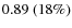 $0.89~(18\%)$