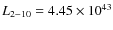 $L_{2-10}=4.45\times 10^{43}$