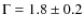 $\Gamma =1.8\pm0.2$