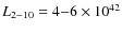 $L_{2-10}=4{-}6\times 10^{42}$