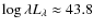 $\log\lambda L_{\lambda}\approx 43.8$