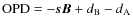 ${\rm OPD} = -\vec{sB} + d_{\rm B} - d_{\rm A}$