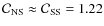 ${\cal C}_{\rm NS}\approx {\cal C}_{\rm SS}=1.22$