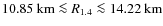 $10.85~{\rm km}\la R_{1.4}\la 14.22~{\rm km}$