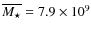 $\overline{M_\star}=7.9 \times 10^{9}$
