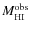 $M_{\rm HI}^{\rm obs}$
