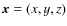 $\vec{x}=(x,y,z)$