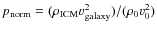 $p_{\rm norm}=(\rho _{\rm ICM} v_{\rm galaxy}^{2})/(\rho _{0} v_{0}^{2})$