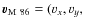 $\vec{v}_{\rm M~86}=(v_x,v_y,$