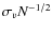 $\sigma_{v} N^{-1/2}$