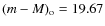 $(m-M)_{\rm o} = 19.67$
