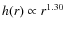 $h(r) \propto r^{1.30}$