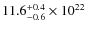 $11.6_{-0.6}^{+0.4}\times 10^{22}$