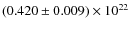 $(0.420 \pm 0.009)\times 10^{22}$