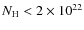 $N_{\rm H} < 2\times10^{22}$
