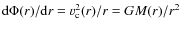 ${\rm d}\Phi(r) /{\rm d}r
= {v}_{\rm c}^2(r)/r = GM(r)/r^2$