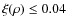 $\xi(\rho) \leq
0.04$