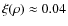 $\xi(\rho) \approx 0.04$
