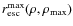 $r_{\rm esc}^{\rm
max}(\rho,\rho_{\rm max})$