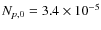 $N_{p,0}
= 3.4\times10^{-5}$