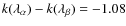 $k(\lambda_{\alpha}) - k(\lambda_{\beta}) = -1.08$