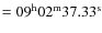 $=09^{{\rm h}}02^{{\rm m}}37.33^{{\rm s}}$