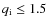 $q_{\rm i}\leq 1.5$