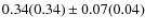 $0.34(0.34) \pm 0.07(0.04)$