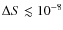 $\Delta S \lesssim 10^{-8}$