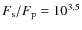 $F_{\rm s}/F_{\rm p} = 10^{3.5}$
