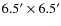 $6.5^{\prime} \times 6.5^{\prime}$