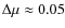 $\Delta \mu \approx 0.05$