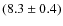 $(8.3 \pm 0.4)$