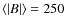 $\langle\vert B\vert\rangle = 250$