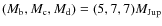 $(M_{\rm b},M_{\rm c},M_{\rm d}) = (5,7,7) M_{{\rm Jup}}$