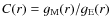 $C(r) = g_{\rm M}(r)/g_{\rm E}(r)$