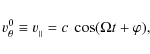 \begin{displaymath}
v^{0}_{\theta}\equiv v_{_\parallel} = c~\cos(\Omega t +
\varphi),
\end{displaymath}