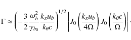 \begin{displaymath}
\Gamma \approx
\left(-\frac{3}{2}\frac{\omega^2_{b}}{\gamma_...
...t)J_{0}\left(\frac{k_{\theta}c}{\Omega}\right)\right\vert\cdot
\end{displaymath}