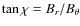 $\tan\chi = B_{r}/B_{\theta}$