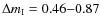 $\Delta
m_{\rm I}=0.46{-}0.87$