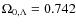 $\Omega_{0,\Lambda}=0.742$